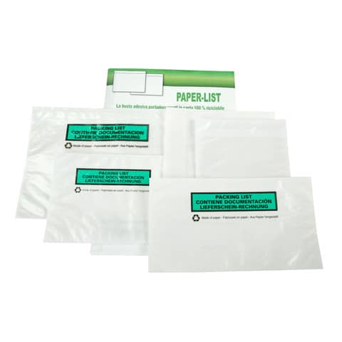 Buste adesive in carta ecologica Methodo C5 trasparenti – 228×165 mm con scritta doc enclosed – conf. 250 pezzi -X101512