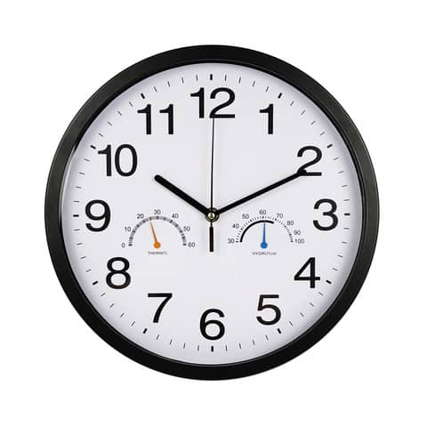 Orologio da parete con termometro Methodo Thermo- diametro Ø 30,3 cm – nero – V150811