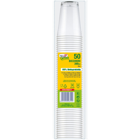 Bicchieri in PLA biodegradabile per bevande fredde Dopla Plus – 390 ml conf. 50 pezzi – 7710