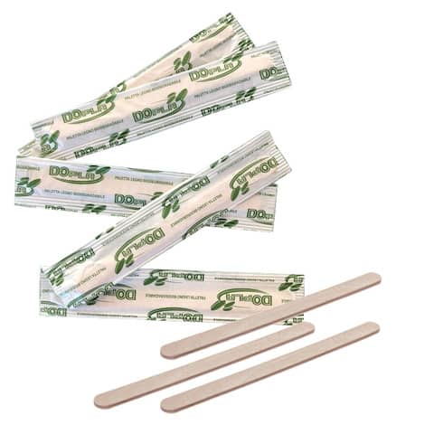 Palette da caffè Dopla Green in legno avana 105 mm – imbustate singolarmente – conf. 50 pezzi – 05049