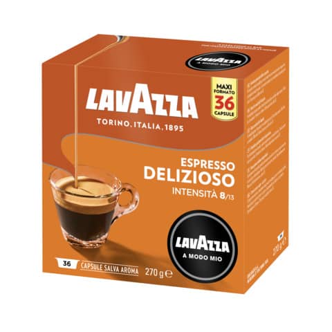 Caffè in cialde Lavazza Astuccio 36 capsule A Modo Mio Delizioso – GLAMMDE36