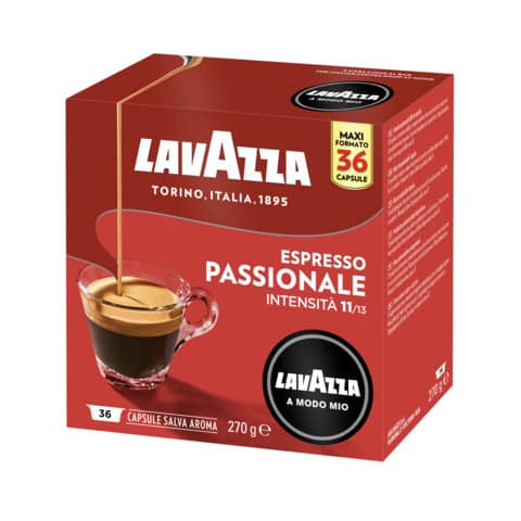Caffè in cialde Lavazza Astuccio 36 capsule A Modo Mio Passionale – GLAMMAP36