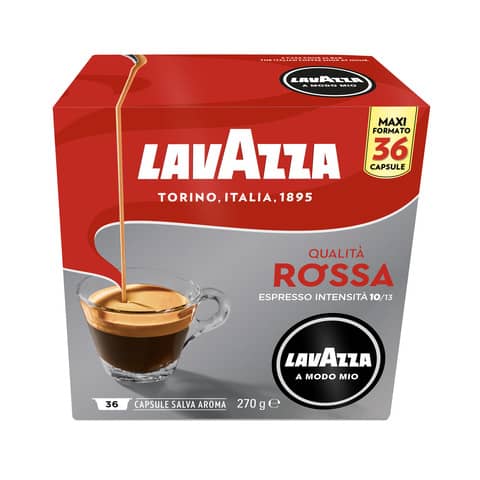 Caffè in cialde Lavazza Astuccio 36 capsule A Modo Mio Qualità Rossa – GLAMMQR36
