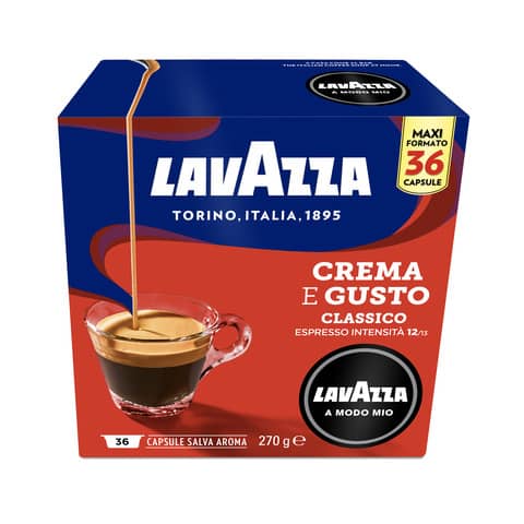 Caffè in cialde Lavazza Astuccio 36 capsule A Modo Mio Crema&Gusto – GLAMMQCG36