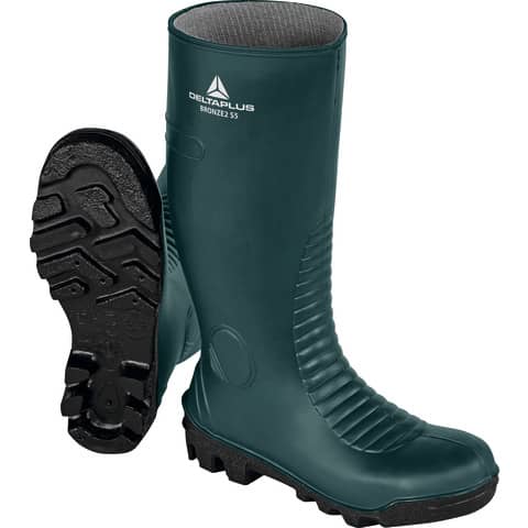 Stivali di sicurezza in PVC Delta Plus BRONZE2 S5 – verde-nero – misura 40 – BRON2S5VE40