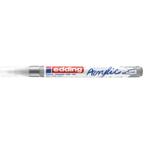 Marcatore acrilico Edding 5300  – punta tonda 1-2 mm tratto fine – argento – E-5300 923