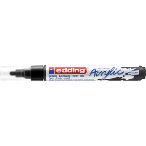 Marcatore acrilico Edding 5100 – punta tonda 2-3 mm tratto medio – nero-intenso- E-5100 901