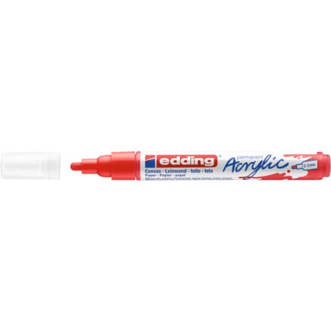 Marcatore acrilico Edding 5100 – punta tonda 2-3 mm tratto medio – rosso-traffico – E-5100 902