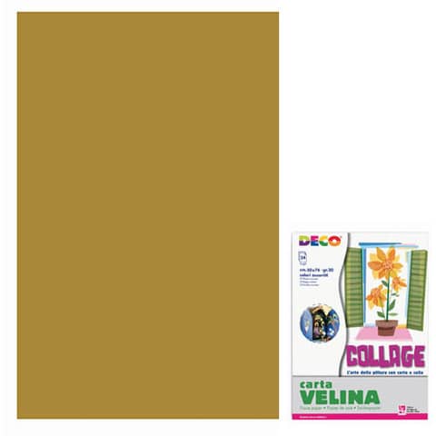 Carta velina 50×76 cm – busta 24 fogli – 20 g/m² Deco marrone 05320