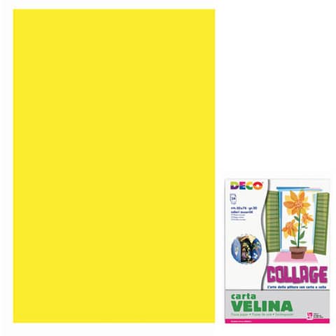 Carta velina 50×76 cm – busta 24 fogli – 20 g/m² Deco giallo 05311