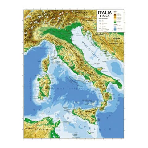 Carta geografica plastificata – 100×140 cm CWR Italia 06990