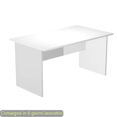 Scrivania piano bianco 120x80xH.72 cm gamba a pannello in melaminico in linea Presto Artexport – 004PAN/3