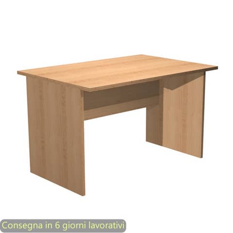 Scrivania piano faggio 120x80xH.72 cm gamba a pannello in melaminico in tinta linea Presto Artexport – 004PAN/6