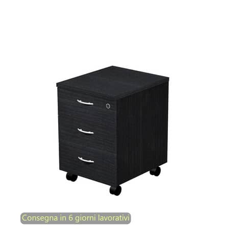 Cassettiera a tre cassetti smontata Artexport Presto 43x52x59,5 cm nero venato frassino – 60021/8