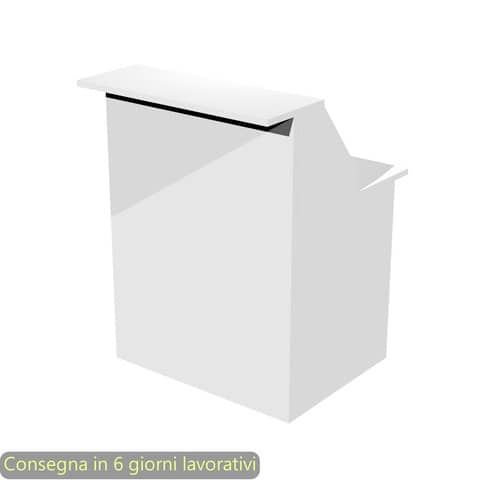 Bancone reception lineare bianco 80x76xH.117 cm in melaminico linea Presto Artexport – 2824-B80/3