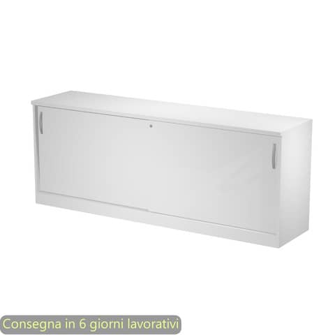 Armadio basso bianco con ante scorrevoli Artexport Bridge/Flex 185x46x73 cm bianco – CR/3
