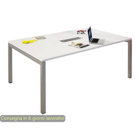 Tavolo riunioni Artexport Bridge 160x120x72,5 cm gambe alluminio – piano bianco – SOL-TR/3-AA