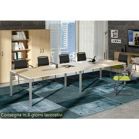 Modulo aggiuntivo per tavolo riunione Artexport  Bridge 160x120x72,5 cm gambe alluminio – piano rovere SOL-TR-S/C-AA