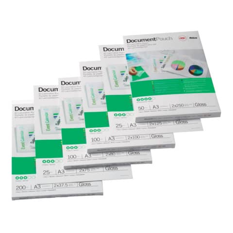 Pouches per plastificatrici GBC 2×125 µm finitura lucida – A2 Conf. 50 pezzi – 3745099