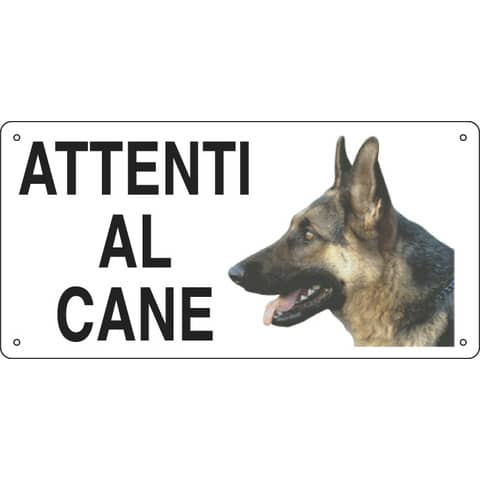 Cartello informativo 25×12,5 cm Cartelli Segnalatori ”Attenti al cane” 8505