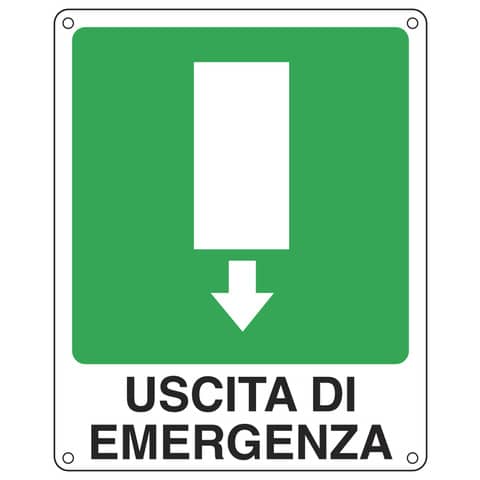 Cartello sicurezza 25×31 cm Cartelli Segnalatori ”Uscita di emergenza” 20107X