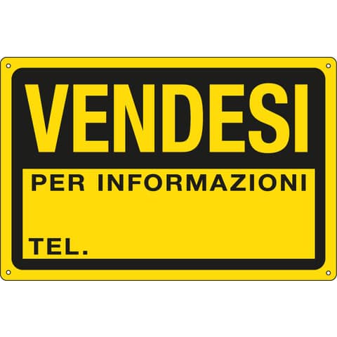 Cartello informativo 30×20 cm Cartelli Segnalatori ”Vendesi” 3344P