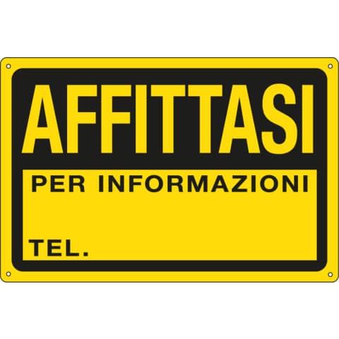Cartello informativo 30×20 cm Cartelli Segnalatori ”Affittasi” 3345P