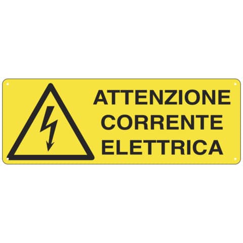 Cartello di pericolo 35×12,5 cm Cartelli Segnalatori ”Attenzione corrente elettrica” – E1743K