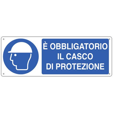 Cartello d’obbligo 35×12,5 cm Cartelli Segnalatori ”E’ obbligatorio indossare il casco” – E1902K