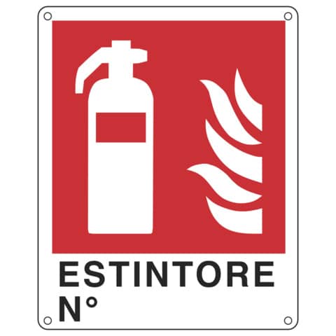Cartello antincendio 25×31 cm Cartelli Segnalatori ”Estintore N°” E20150X