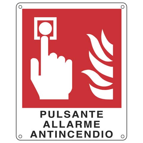 Cartello antincendio 12×14,5 cm Cartelli Segnalatori ”Pulsante allarme antincendio” – E20174K