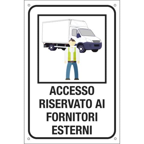 Etichetta informativa 20×30 cm Cartelli Segnalatori ”Accesso riservato ai fornitori esterni” – 35346S