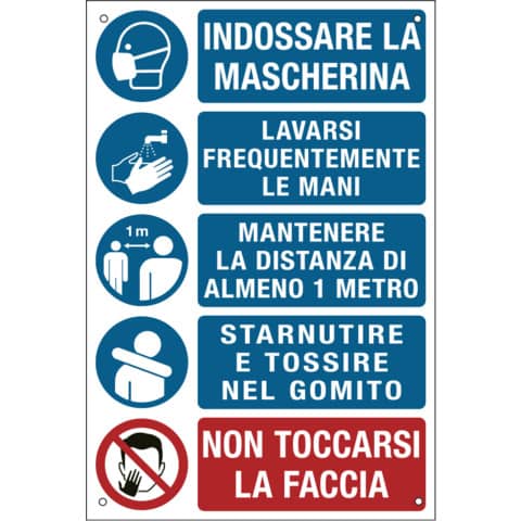 Cartello informativo 20×30 cm Cartelli Segnalatori ”Prescrizioni per i lavoratori per prevenire il contagio” –