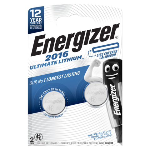 Batterie al litio a bottone Lithium Performance BP2 3V Conf. 2 pz blu Energizer CR2016 – E304205800