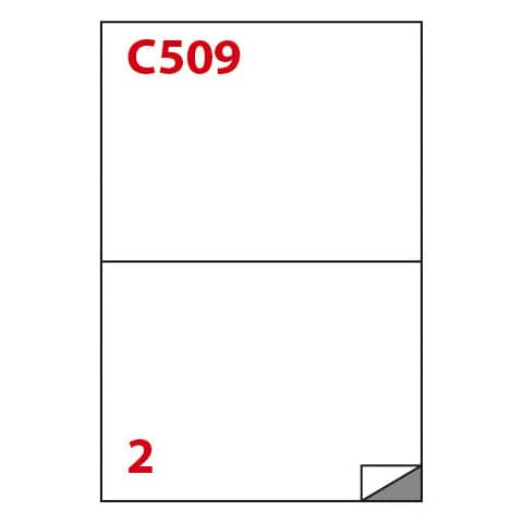 Etichette bianche autoadesive Markin Copiatabu C509 Super Permanente 210×148 mm 2 et/foglio cf. 100 ff A4 X210C509SP