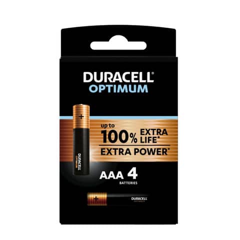 Batteria alcaline Duracell Optimum Ministilo AAA – MN2400 – blister da 4 – DU0031-05000394137523