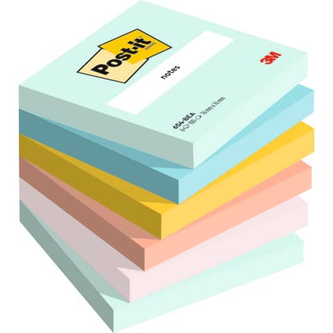 Foglietti riposizionabili Post-it® Beachside – conf. 6 blocchetti da 100 ff 76×76 mm – 654-6-BEA