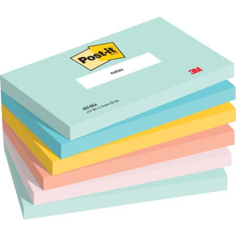 Foglietti riposizionabili Post-it® Beachside – conf. 6 blocchetti da 100 ff 76×127 mm – 655-6-BEA