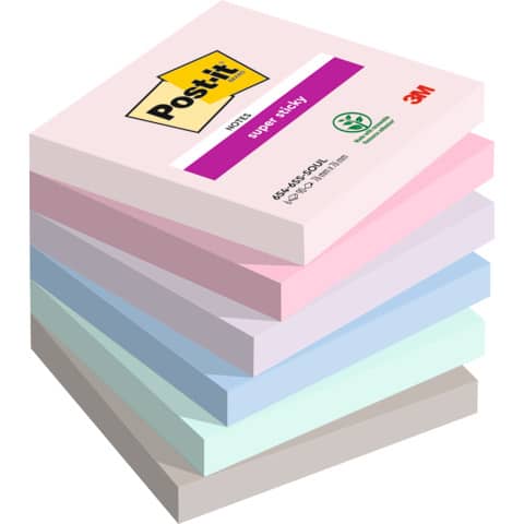 Foglietti Post-it® Super Sticky Soulful conf. 6 blocchetti da 90 ff – 76×76 mm – 654-6SS-SOUL