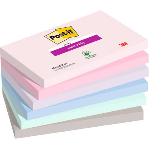 Foglietti Post-it® Super Sticky Soulful conf. 6 blocchetti da 90 ff – 76×127 mm – 655-6SS-SOUL