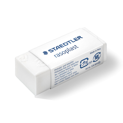 Gomma Rasoplast per matita Staedtler – 43 x19 x13 mm – bianca – conf. 30 pezzi – 526B30