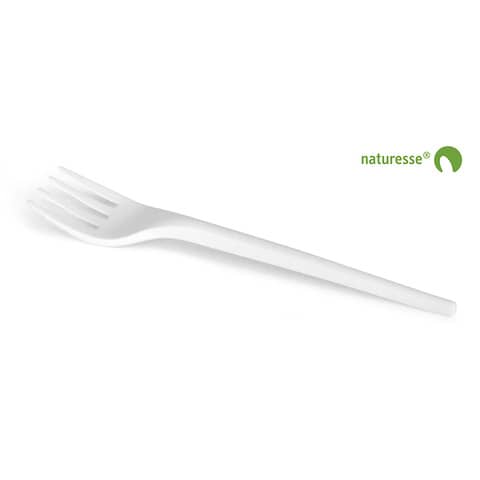 Posate in CPLA BIO bianco compostabile smart. Scatolificio del Garda forchetta – conf. 50 pz – 14162