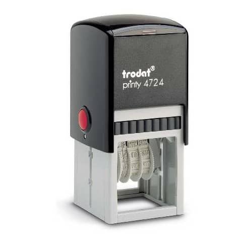 Printy 4724 Datario con testo Trodat PERSONALIZZATO fino a 3+3 righe nero dim. max personalizzazione 40×40 mm