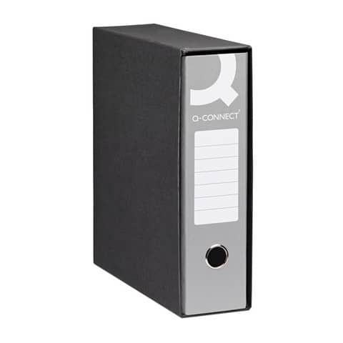 Registratore protocollo con custodia Q-Connect dorso 8 cm – 28,5×34,3 cm – grigio RQ-CON-P8GR
