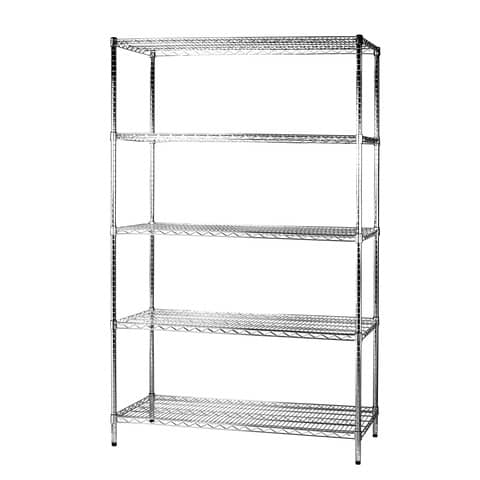 Scaffale cinque ripiani d’acciaio cromato Serena Group Archimede 120x45xH.200 cm – 5X451220