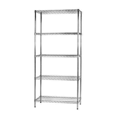 Scaffale cinque ripiani d’acciaio cromato Serena Group Archimede 90x45xH.200 cm – 5X459020