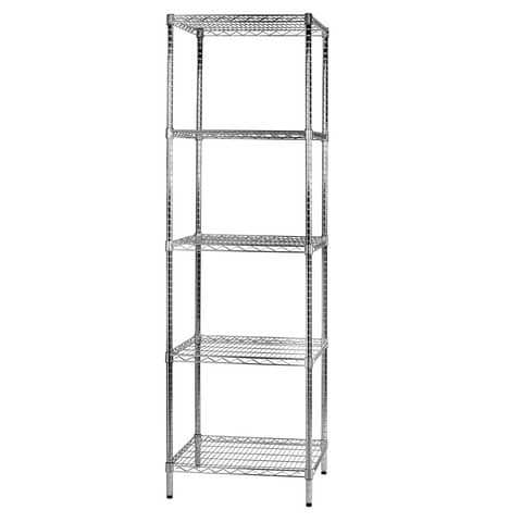 Scaffale cinque ripiani d’acciaio cromato Serena Group Archimede 60x60xH.200 cm – 5X606020