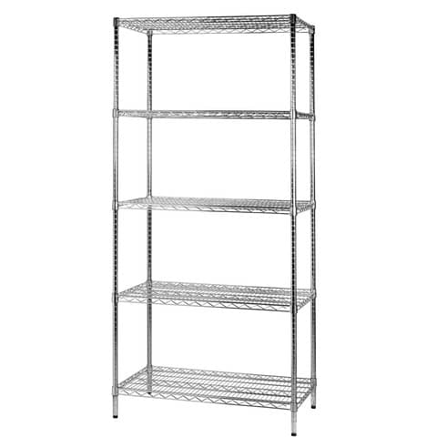 Scaffale cinque ripiani d’acciaio cromato Serena Group Archimede 90x60xH.200 cm – 5X609020