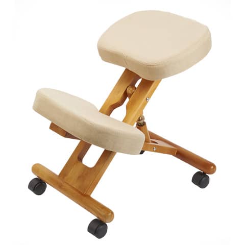 Sgabello ergonomico Serena Group Minneapolis in legno massello ecrù – regolabile – F2902
