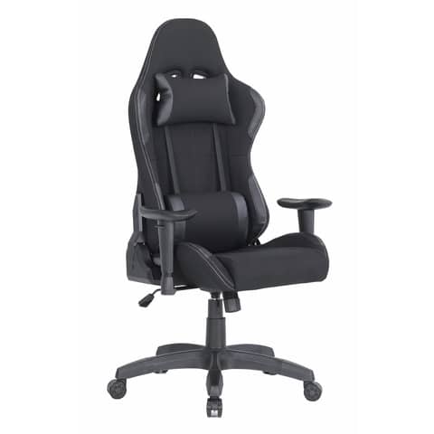 Poltrona gaming per adulti Serena Group Indianapolis L72 x P57,5 x H124-134 cm – nero – GA7001K